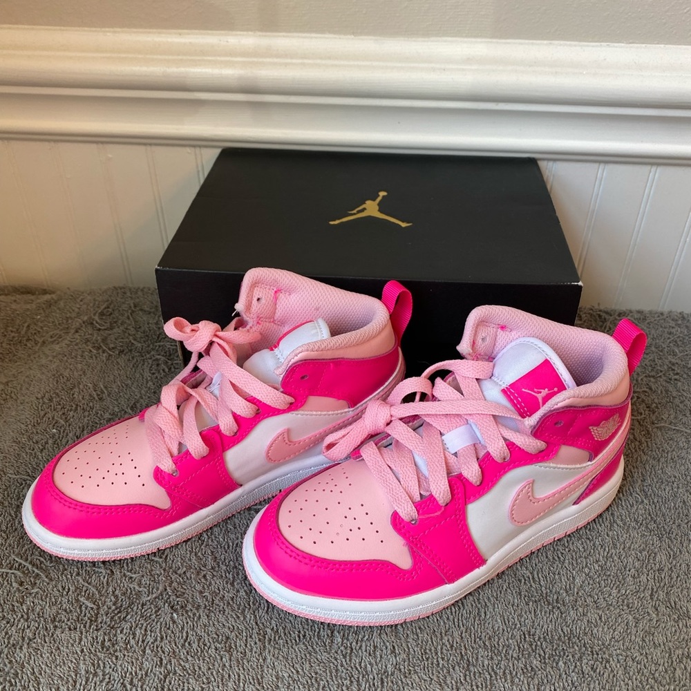 Jordan 1 Mid Fierce Pink Preschool Nikes size 12c